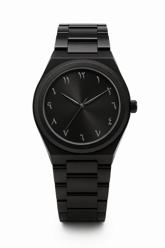 Midnight Noir Arabic Dial Stainless Steel Watch