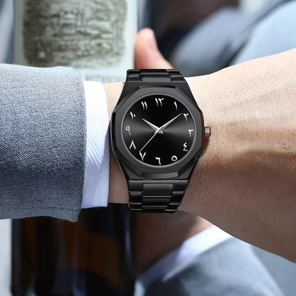 Midnight Noir Arabic Dial Stainless Steel Watch