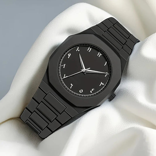 PINTIME Men's Black Silicone Sport Quartz Watch